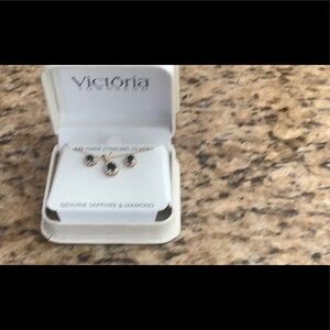 Victoria Townsend Dark Blue and Silver Earrings